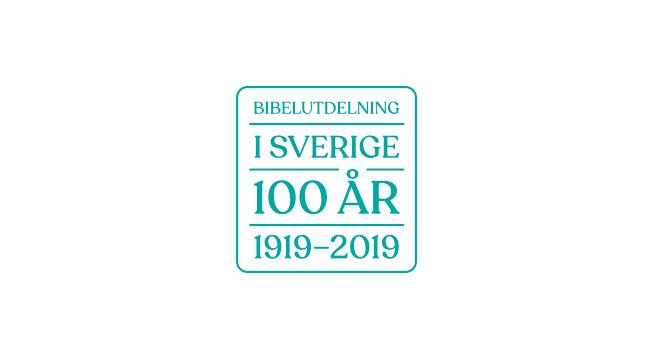 Märke för Bibelutdelning 100 år
